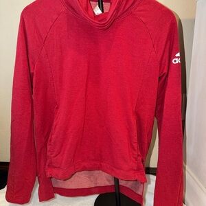Adidas Cozy Cover Long Sleeve Athletic Turtleneck Pullover Red Sz Small
